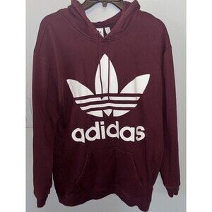 Adidas Hooded Sweatshirt Size Med. Color Maroon .